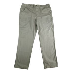 Knox Rose Jeans Womens XL Green Denim  Straight Leg Pants High Rise Stretch NWT